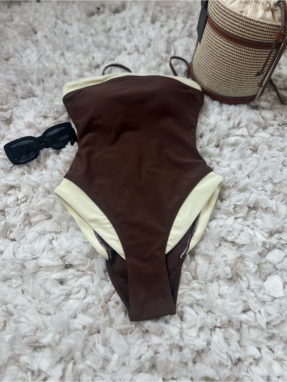 House of Harlow 1960 One Piece Swimsuit Brown Size S New With Tags